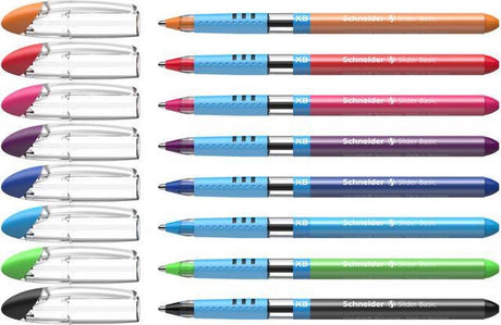 Schneider skriveredskaber schneider kuglepen - skyder basic - nib xb 1,4 mm - etui 8 styk - assorterede farver - s-151298