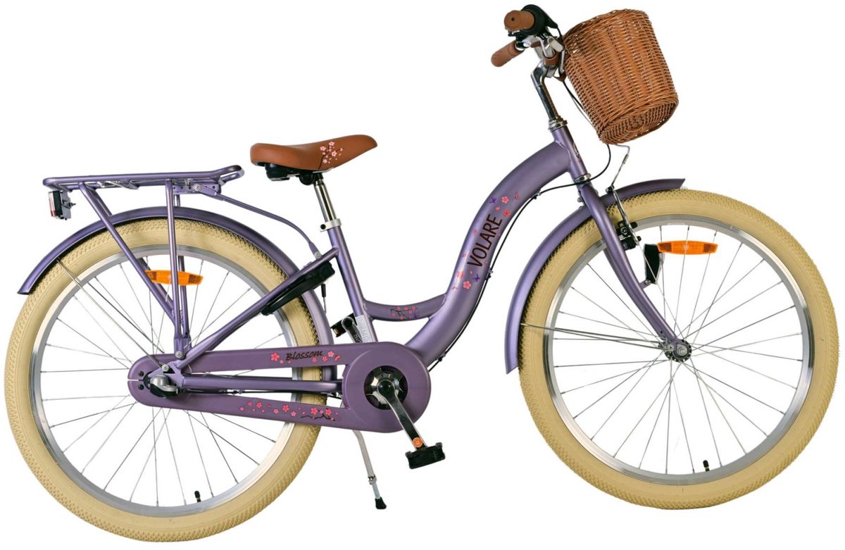 Volare blossom børnecykel - piger - 24 tommer - lilla - 3 gear