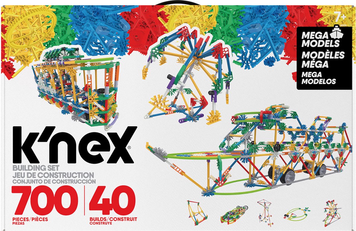 K'nex byggesæt mega modeller 700 stk - byggelegetøjsstamme.