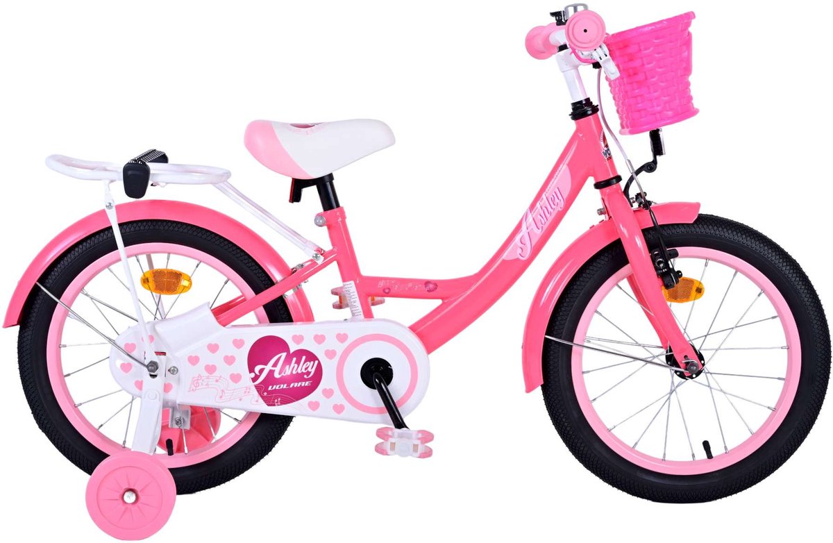 Volare Ashley børnecykel - piger - 16 tommer - pink rød