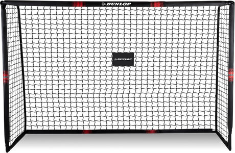 Dunlop voetbaldoel - voetbal goal 240 x 160 x 85 cm - voetbalgoal groot - buitenspeelgoed voor kinderen en volwassenen - snelle montage - voetbal training doel - metaal - zwart rood