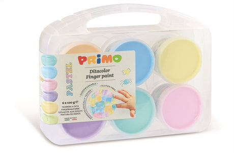 Primo - fingermaling pastel 6 potter i etui (6x100gr)
