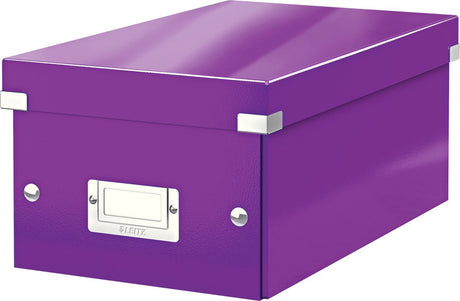 Leitz wow click store papopbevaringsboks - 84 % genbrugspap - 21 x 15 x 35,2 cm (bxhxd) - ideel til hjemmearbejdsplads - lilla