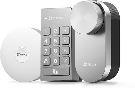 Ezviz dl01pro smart lås med multifunktionstastatur og a3 home gateway, bluetooth med fjernadgang, nøglefri til tilsluttet hjem