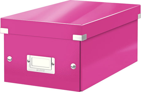 Leitz wow click store papopbevaringsboks - 84 % genbrugspap - 21 x 15 x 35,2 cm (bxhxd) - ideel til hjemmearbejdsplads - pink