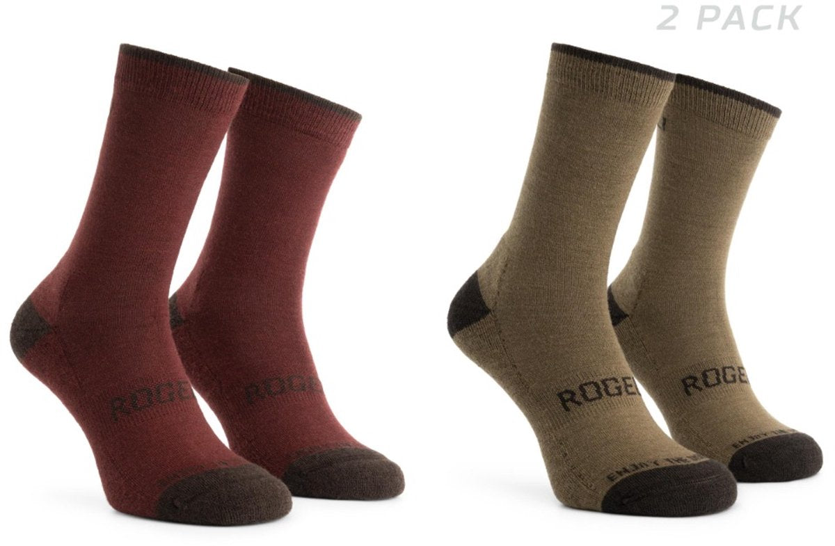 Rogelli merino wool fietssokken - 2-pack - bordeaux bruin - 40 43