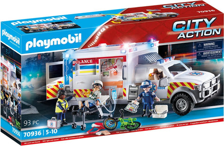 Playmobil city action redningskøretøj: us ambulance - 70936