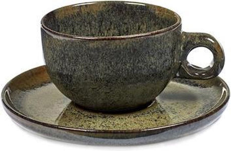 Overflade af Sergio Herman Serax cappuccinokopper med underkop - indi grå - 4 stk.