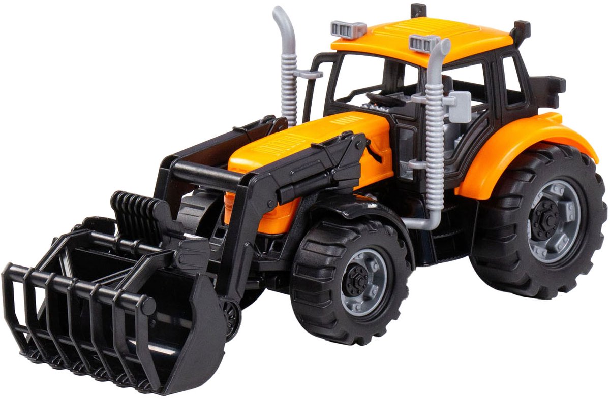 Cavallino traktor med oplader gul, skala 1:32