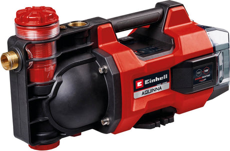 Einhell batteri havepumpe aquinna 18 30 f led li solo - power x-change - 18 v li-ion - 3000 l h - max. sugehøjde: 28 m - eco boost mode - overbelastning og frostsikring - ekskl. batteri og oplader