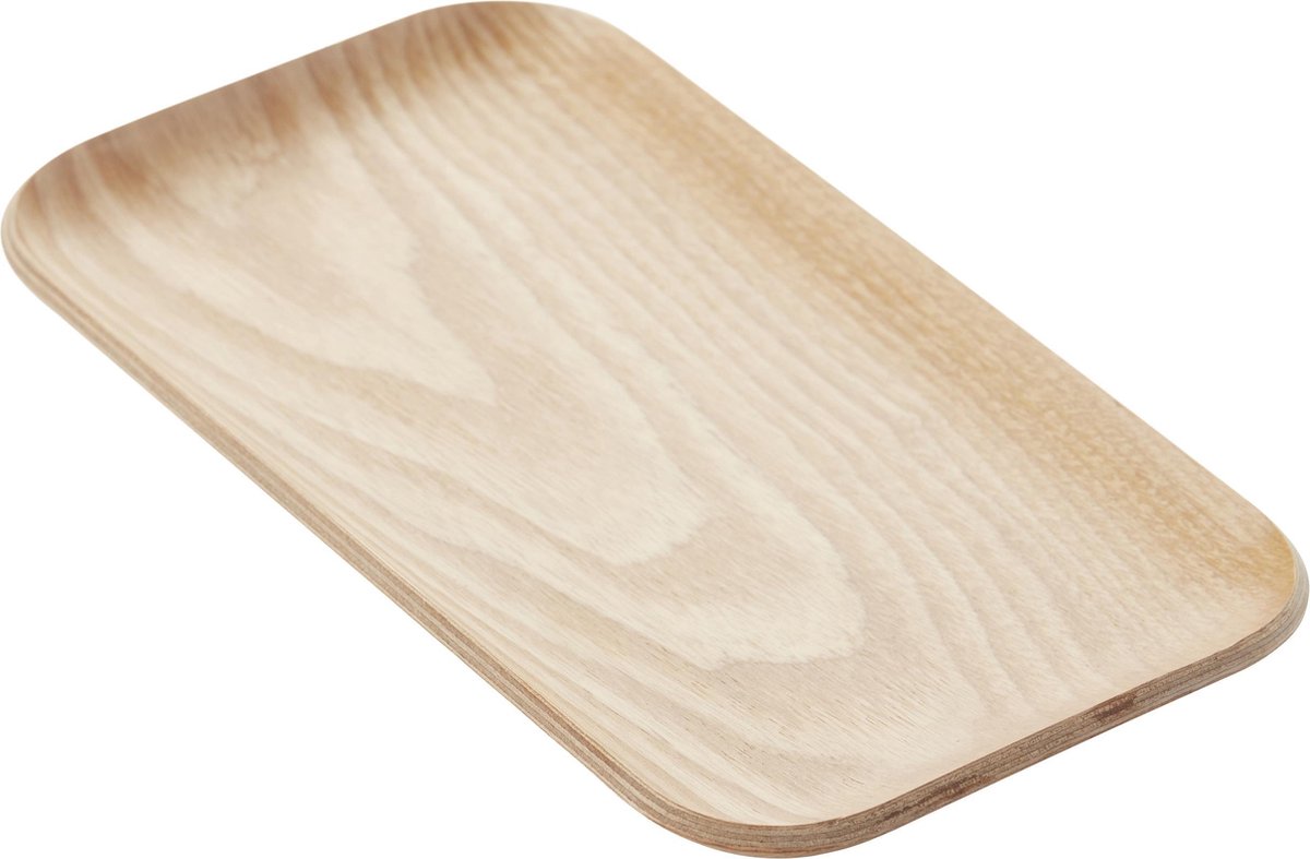 Point-virgule bakke - rektangulær - træfarve - 22,5 x 12,5 cm