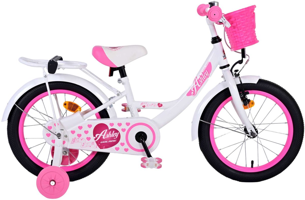 Volare Ashley Children's Bike - Girls - 16 tommer - Hvid