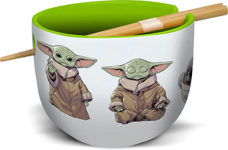Stor star wars: the mandalorian - grogu ramen skål med spisepinde