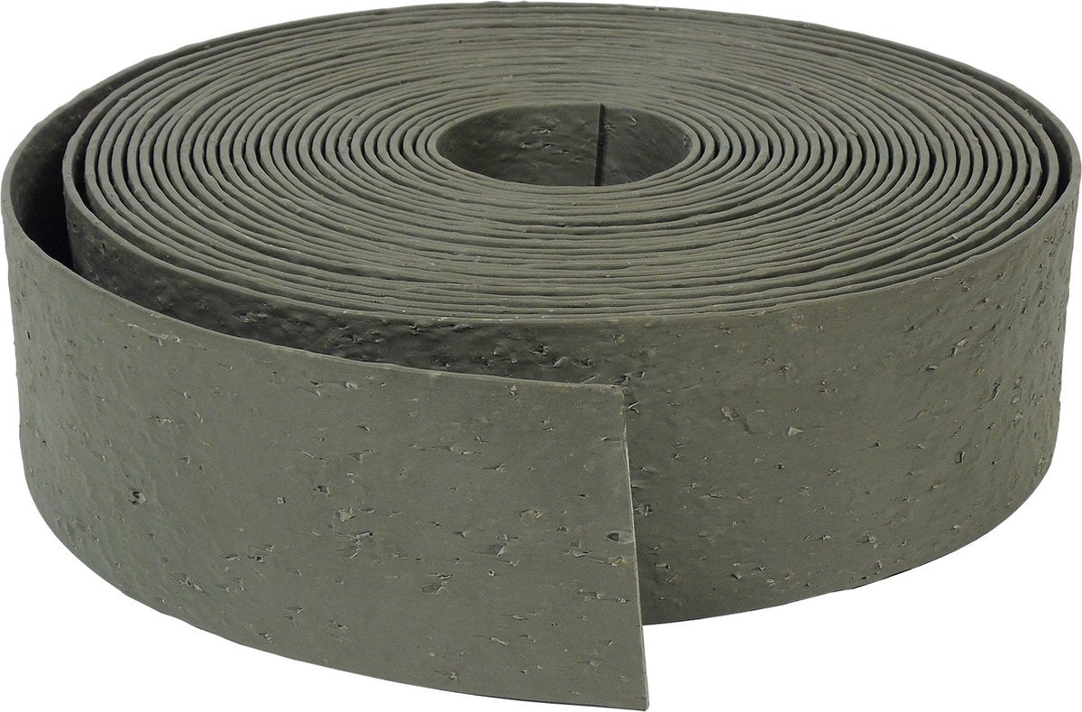 Natur - kant på rulle - 12 cm x 24 m - 5 mm tyk - grå - tekstureret sengekant