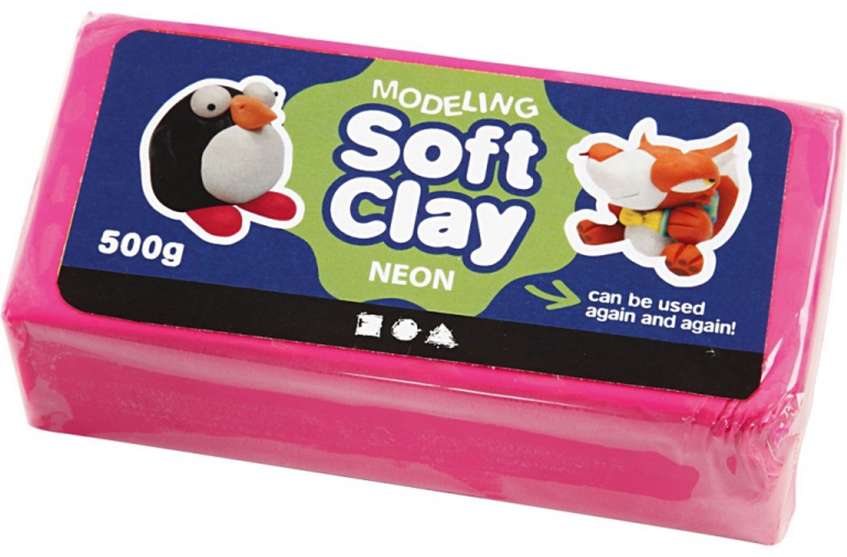 Creativ company cc soft clay 500 gr neon pink