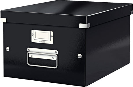 Leitz wow click store mellemstor papopbevaringsboks - 85 % genbrugspap - 28,1 x 37 cm (bxd) - til a4-formater - ideel til kontoret og hjemmearbejde - sort