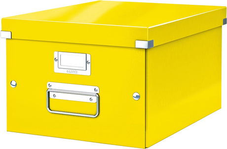 Leitz wow click store mellemstor opbevaringsboks - 85 % genbrugspap - 28,1 x 37 cm (BxD) - til A4-formater - ideel til kontoret og arbejde hjemmefra - gul