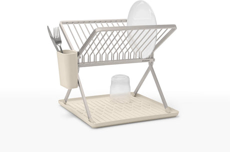 Brabantia opvaskeafløb - foldbar - med bestikholder - kompakt - blød beige