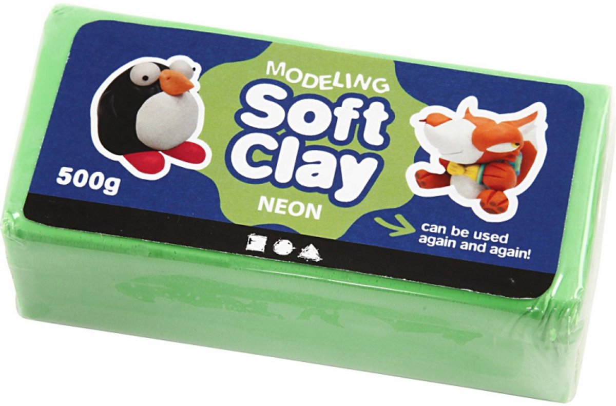Creativ company cc soft clay 500 gr neongrøn