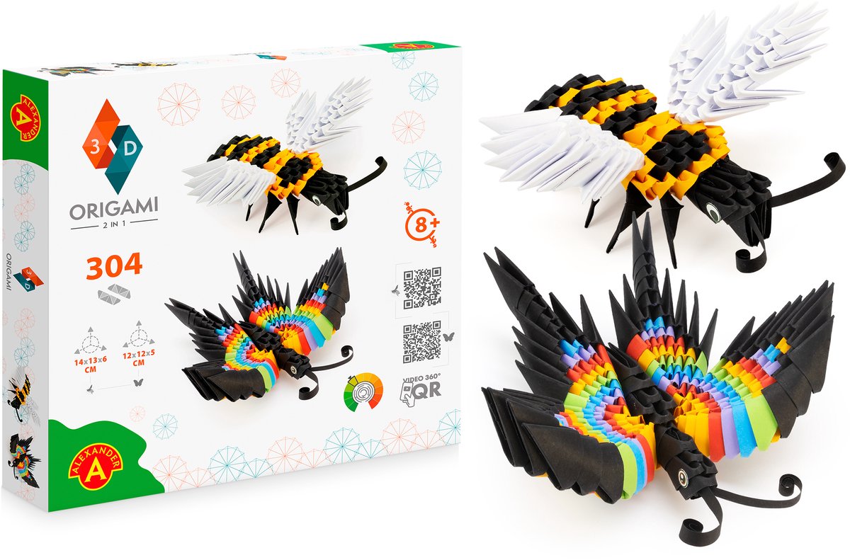 Alexander legetøj origami 3d med sommerfugl, 304 stk