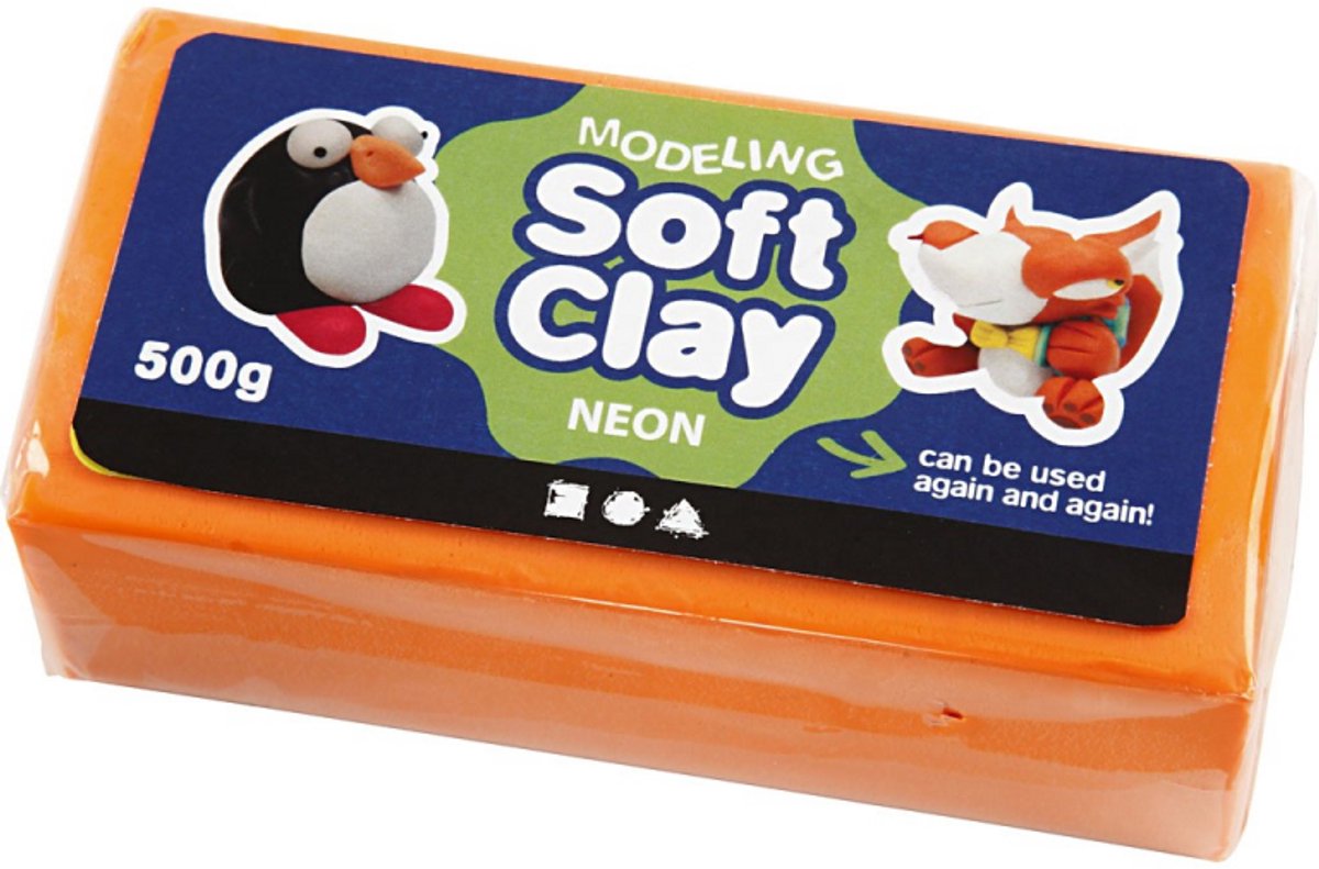 Creativ company cc soft clay 500 gr neon orange