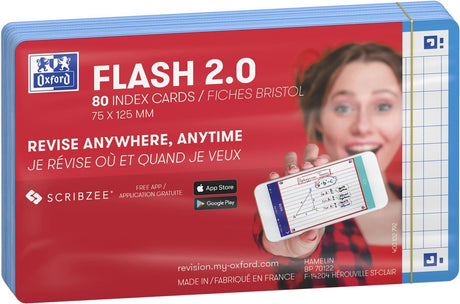 Oxford flash 2.0 - flashcards - ternet 5mm - a7 - turkis kant - 80 stk.