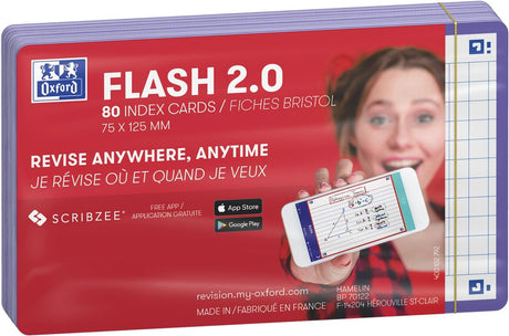 Oxford flash 2.0 - flashcards - ternet 5mm - a7 - lilla kant - 80 stk.