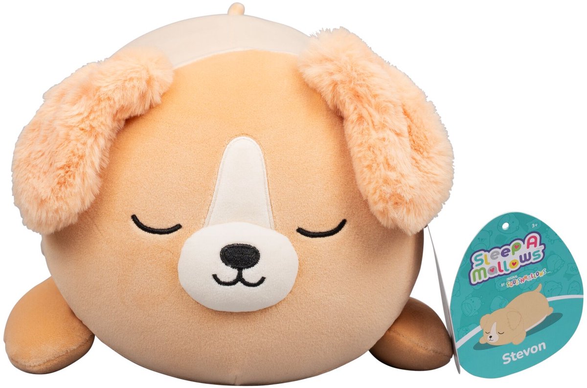 Jazwares squishmallows - medium plys (stevon - golden retriever - sleepamallows) - 25 cm plys