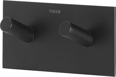 Tiger square - håndklædekrog dobbelt - uden boring - håndklædekroge - 3m tape - mat sort