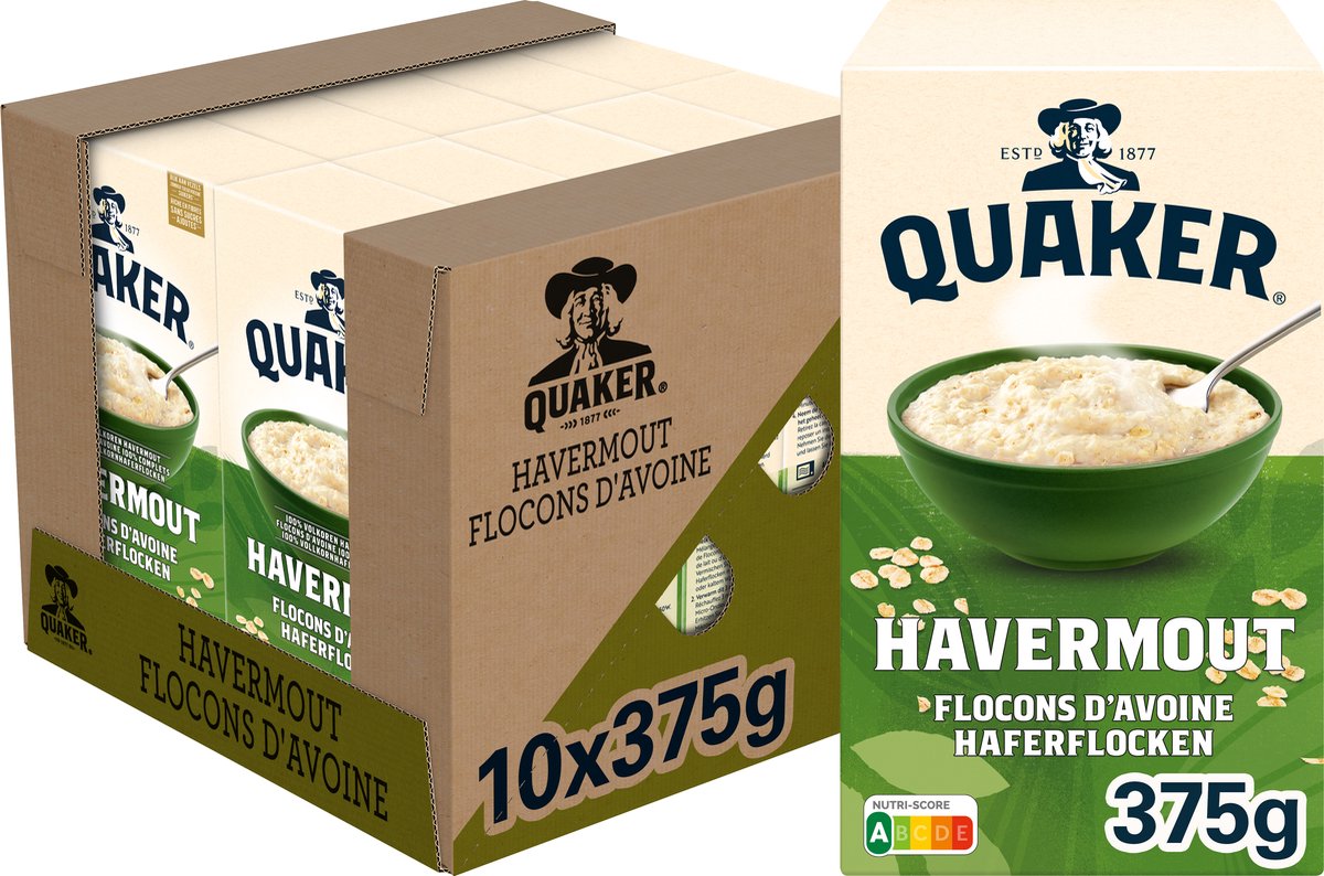 Quaker havregryn - morgenmadsprodukter - 10 x 375 gram