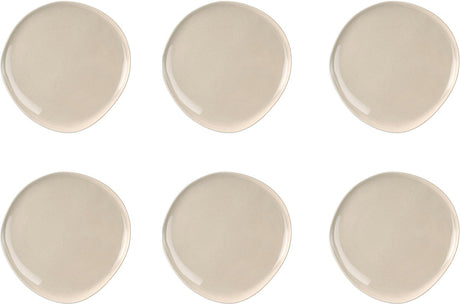 Medard de noblat - oslo linned - desserttallerken 22 cm - 6 stk - stentøj