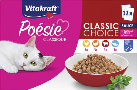 Vitakraft poésie classique multipack - vådfoder - kød fisk - 5 pakker 12x85 gr