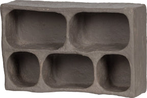 Woood clay wandkastje - papier mache - grijs - 70x45x23