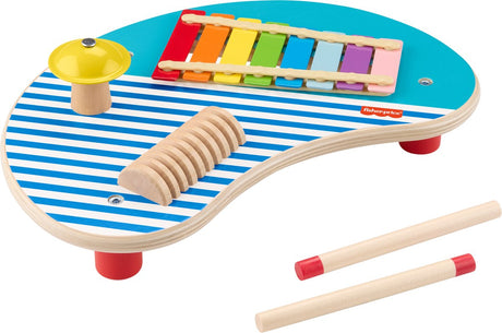 Fisher-pris musikbord i træ - med instrumenter - 3 dele