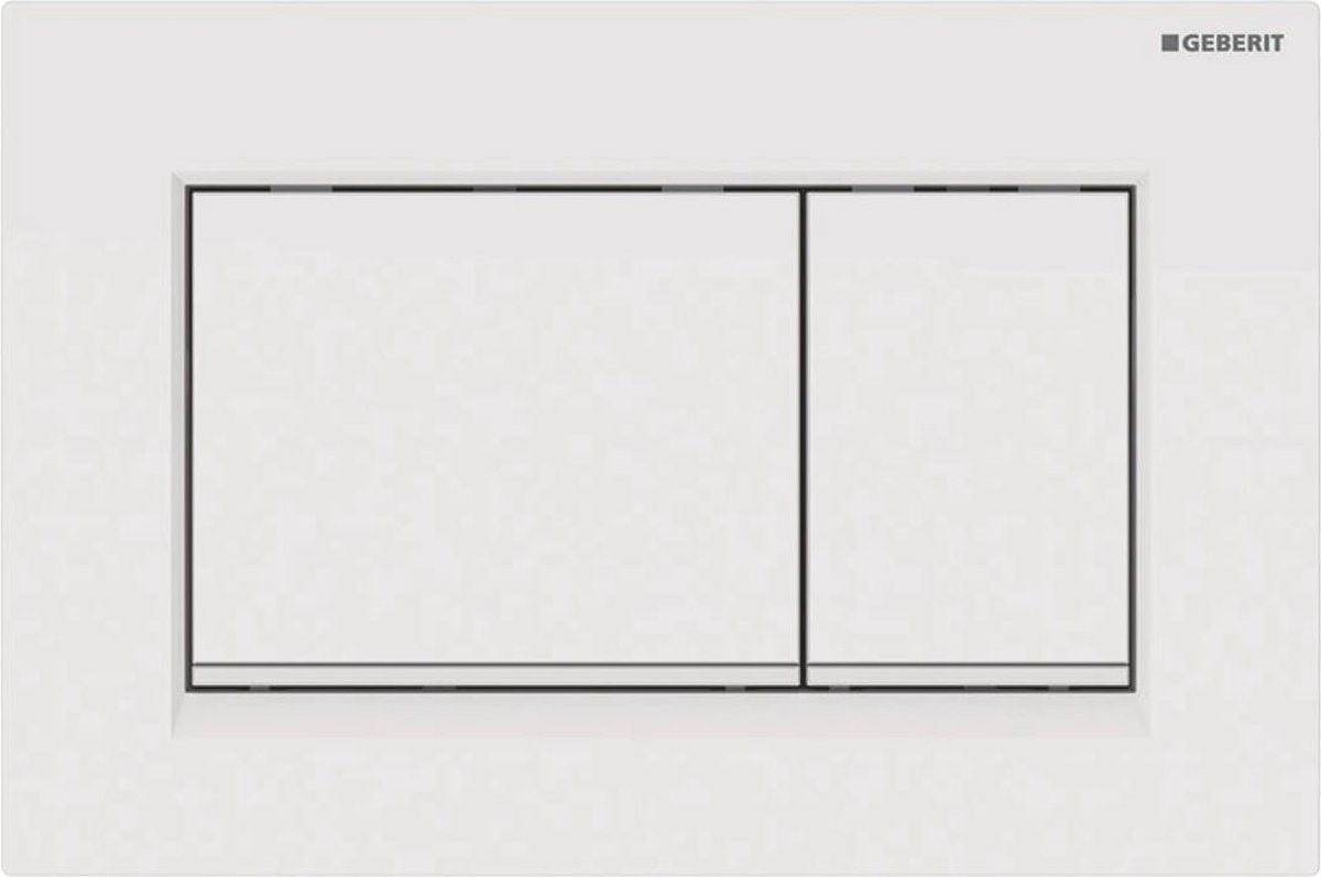 Geberit styreplade sigma30, 2-knap: hvid, glas hvid