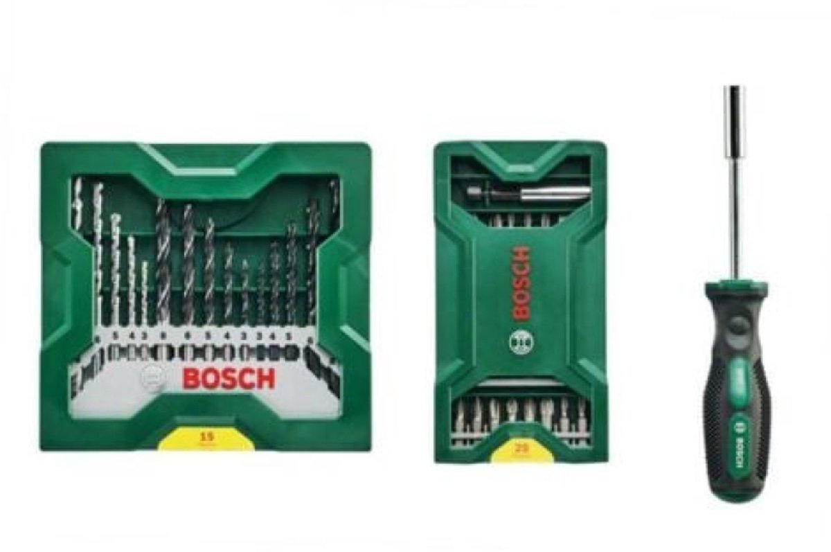 Bosch 25+15+1 mini-x-line sæt plus håndtag - 2607017655