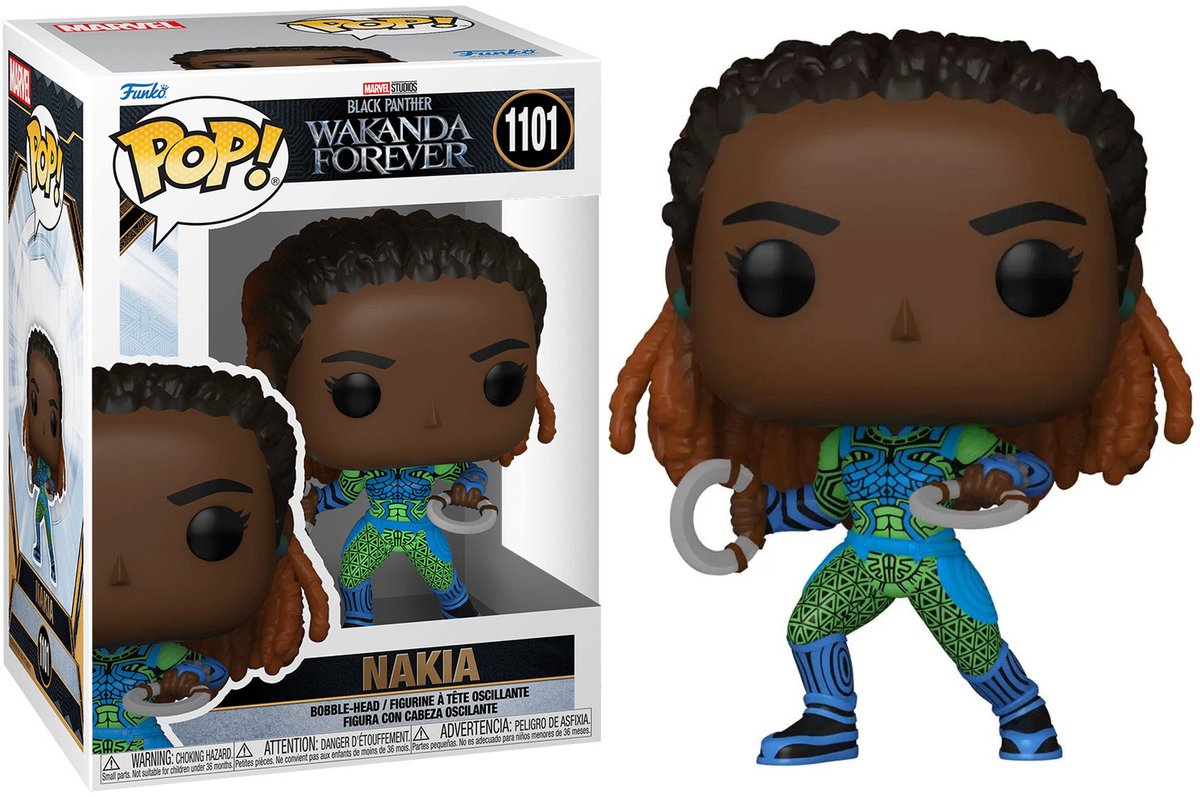 Marvel funko sort panter samleobjekt figur pop! wakanda forever nakia 9 cm flerfarvet