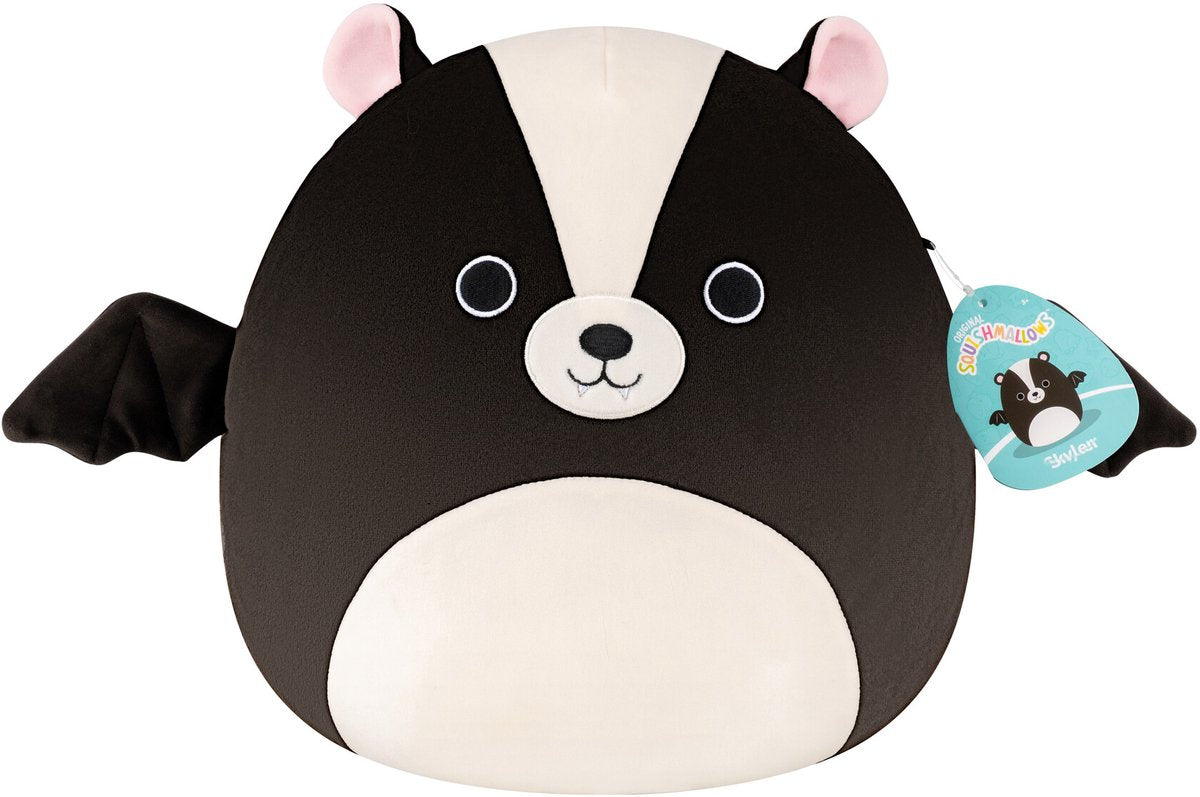 Squishmallows - medium plys 30 cm skyler - sort skunk flagermus