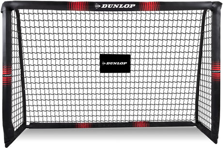 Dunlop voetbaldoel - voetbal goal 180 x 120 x 60 cm - voetbalgoal groot - buitenspeelgoed voor kinderen en volwassenen - snelle montage - voetbal training doel - metaal - zwart rood