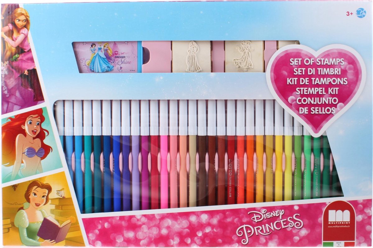 Multiprint farvesæt prinsesse 41-delt pink