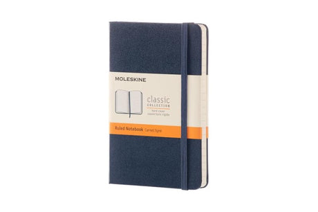 Moleskine klassisk notesbog - lomme - hardcover - linet - safirblå