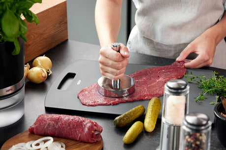 Gefu tampa kødhammer i rustfrit stål - kødknuser til schnitzler og roulader - professionel kvalitet - tåler opvaskemaskine