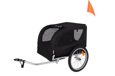Flamingo cykeltrailer Tybalt – sort, 76 × 57 × 65,5 cm | velegnet til elcykel på cykel