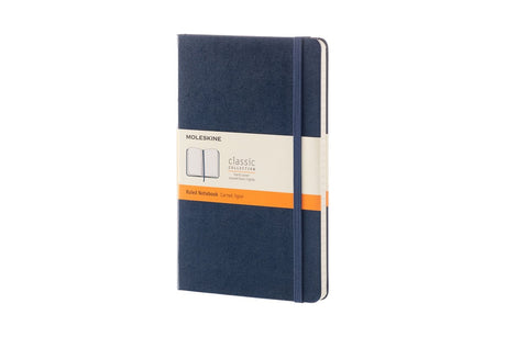 Moleskine klassisk notesbog - stor - hardcover - linet - safirblå