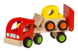 Goki trækøretøj: sættevogn med bulldozer 34x8,5x12,5 cm, med gummidæk, 2+
