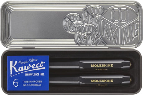 Moleskine x Kaweco pennesæt, fyldepen medium kuglepen 1,0 mm, sort