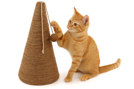 Flamingo krabkegel voor katten bruin naturel - 30 x 30 x 50 cm - stijlvolle krabpaal voor veel krabplezier
