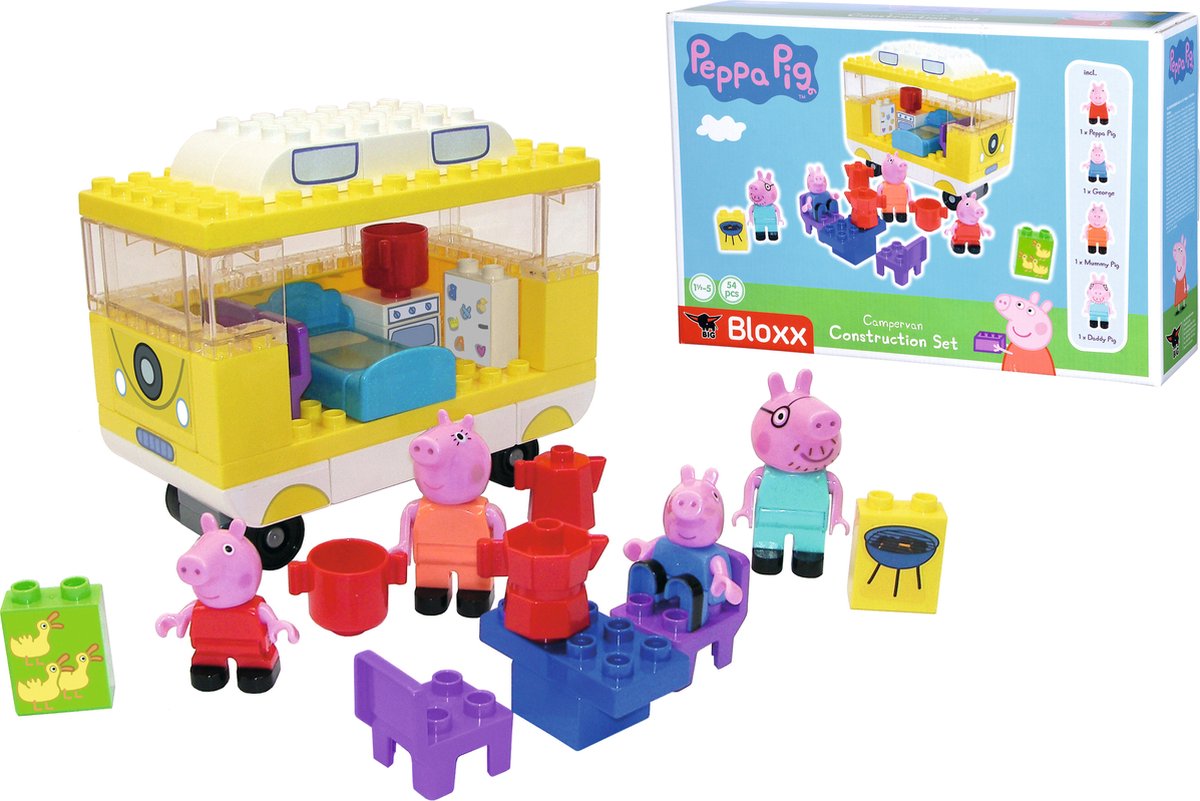 Big -bloxx peppa pig camper byggelegetøj