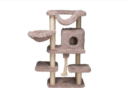 Beeztees duco - krabpaal - taupe - 60x45x126 cm