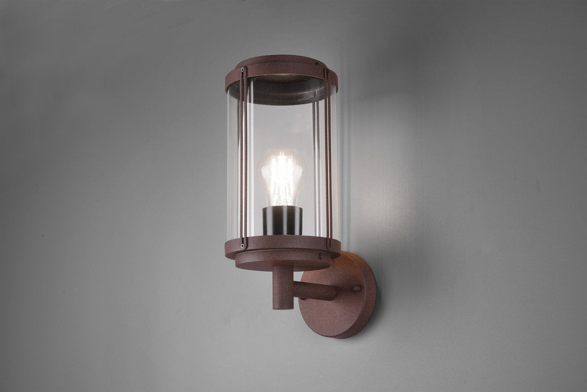 Trio tanaro - væglampe - rustfarve - ekskl. 1x e27 7w - udendørs belysning - ip44